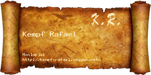 Kempf Rafael névjegykártya